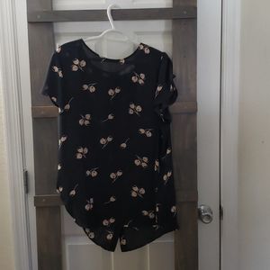 Loft back button blouse